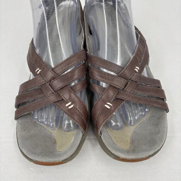 Merrell Sandals Womens Size 10 Brown Leather Sundial Braid Strappy Slingback - Picture 5 of 10